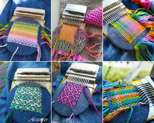 Speedweve Darning Mini Loom Small Knitting Machine for Visible Mending  Jeans Socks Knitting Tool DIY Artful Patterns (Orange 12 Hooks)